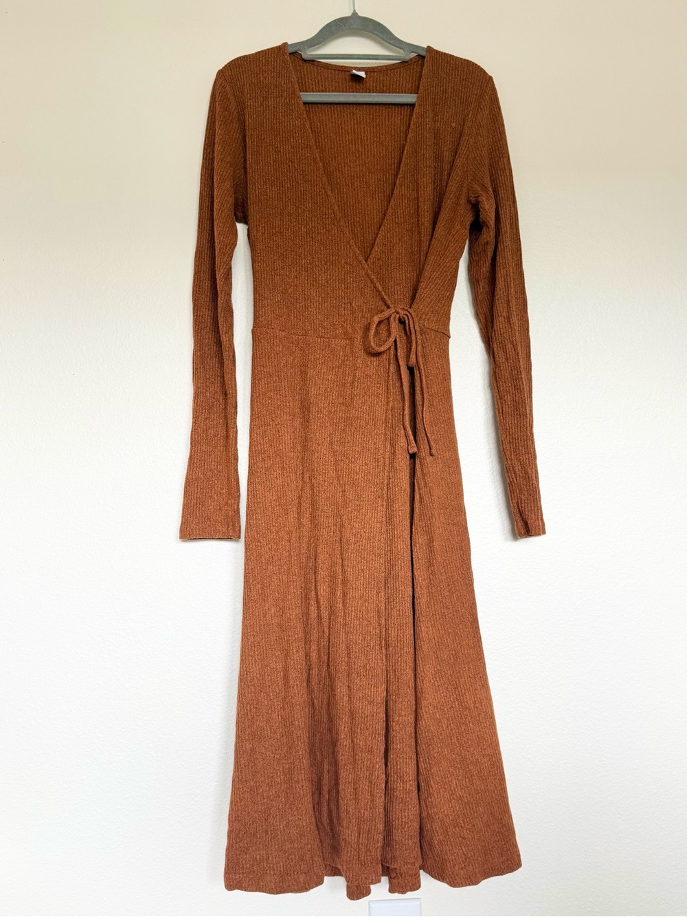Old Navy Orange Wrap Midi Dress Fall Size Medium Tall